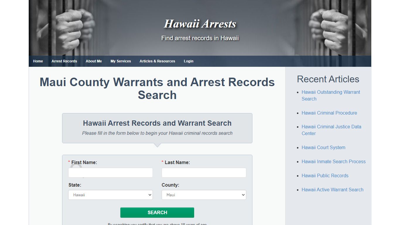 Maui County Warrants and Arrest Records Search - Hawaii Arrests