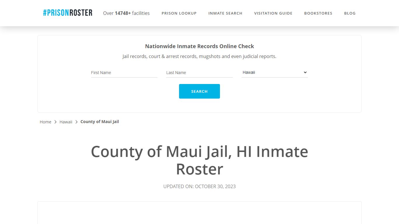 County of Maui Jail, HI Inmate Roster - Prisonroster